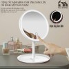 gương tròn để bàn nút cảm ứng đèn