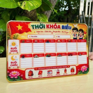 bảng thời khóa biểu gỗ có móc treo or đế dựng bàn