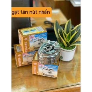 gạt tàn inox nút nhấn 