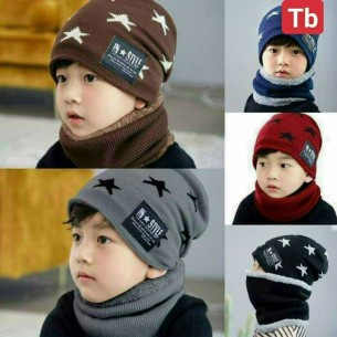 MŨ LEN KÈM KHĂN ỐNG GIỮ ẤM CHO BÉ