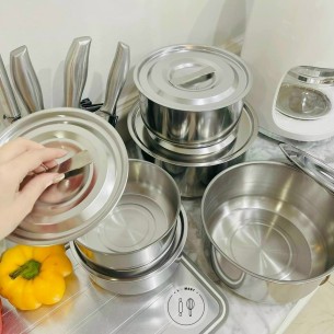BỘ 5 CÁI NỒI INOX CÓ NẮP ĐẬY MY HOME