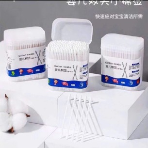 HỘP 200C TĂM BÔNG RÁY TAI TRẺ EM 2 ĐẦU