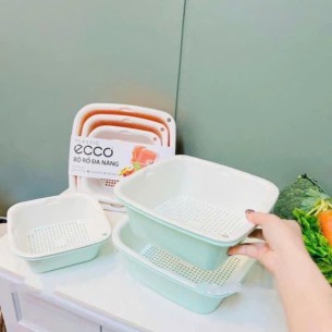 thau rổ nhựa 6 món eco