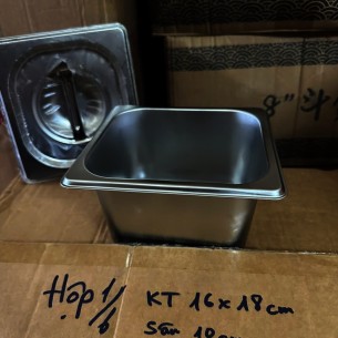 HỘP INOX CÓ NẮP ĐẬY 1/6