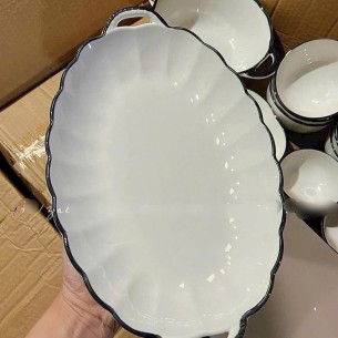 HỘP 5 CÁI DĨA XOÀI XOĂN 30CM VIỀN ĐEN