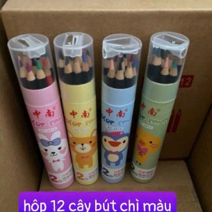 ỐNG 12 CÂY BÚT CHÌ MÀU CÓ ĐẦU CHUỐT