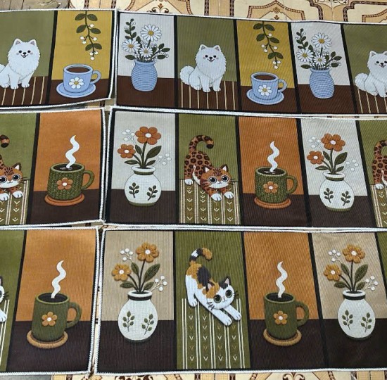 cặp thảm bếp vintage dẻ