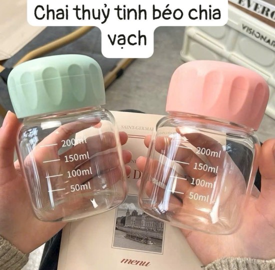 chai thủy tinh béo chia vạch