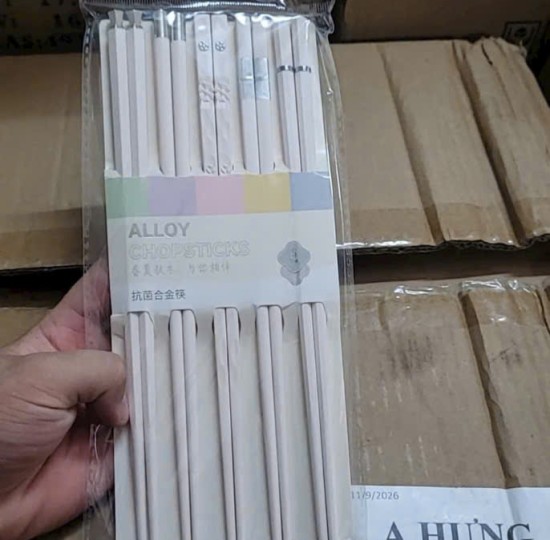 set 5 đôi đũa hợp kim bạc