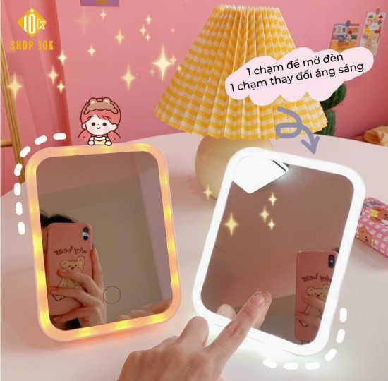 GƯƠNG SOI HÌNH VUÔNG CÓ ĐÈN CẢM ỨNG