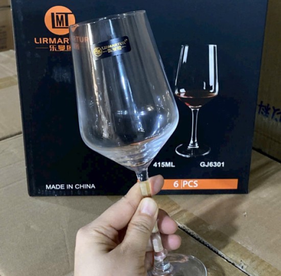 Hộp 6c ly rượu vang thủy tinh GJ6301