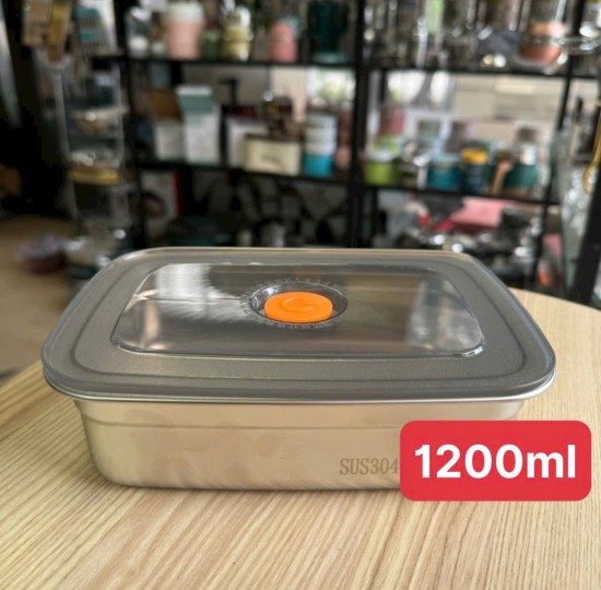 hộp inox nắp cam 1200ml