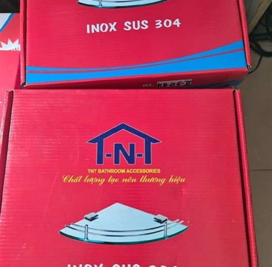 KỆ GÓC KÍNH INOX 304