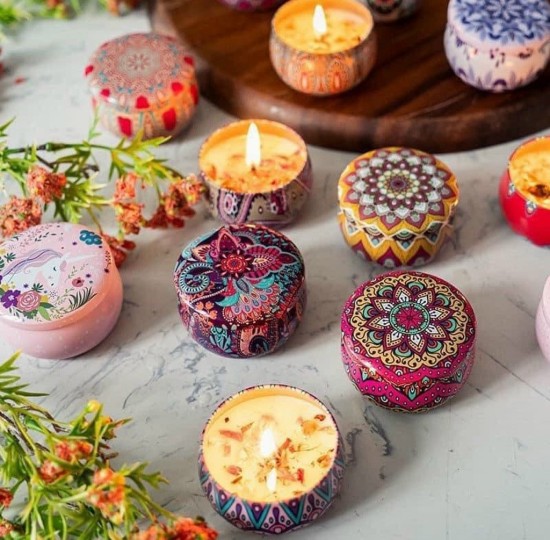 SÁP NẾN THƠM ƯỚP HOA KHÔ HỦ THỔ CẨM