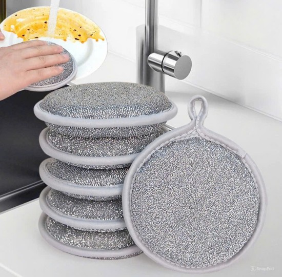 SET 10C MIẾNG RỬA CHÉN BẠC TRÒN
