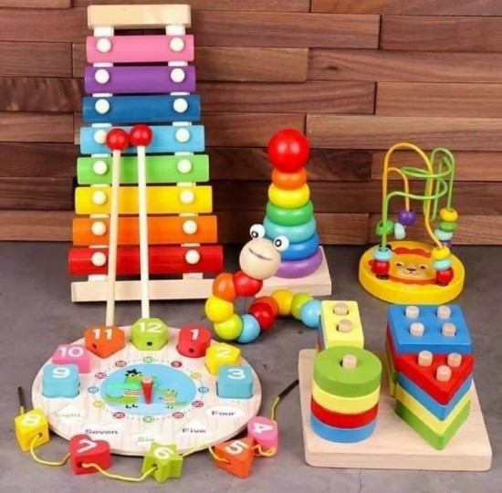 COMBO 6 MÓN ĐỒ CHƠI GỖ