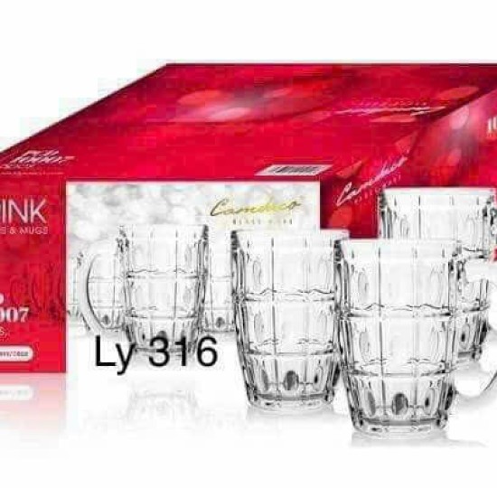 HỘP 6C LY THỦY TINH UỐNG BIA 316