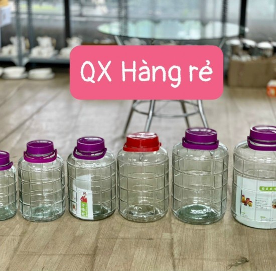 BÌNH THỦY TINH QX NẮP TÍM 22L