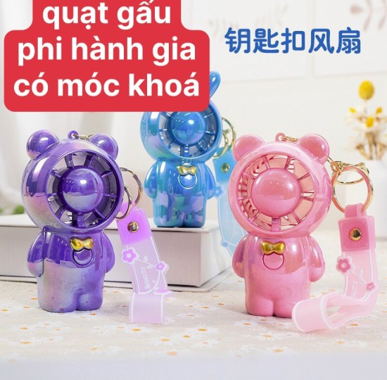 QUẠT GẤU PHI HÀNH GIA KÈM MÓC KHÓA