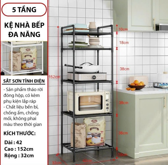 KỆ ĐỂ ĐỒ 6 TẦNG NHÀ BẾP