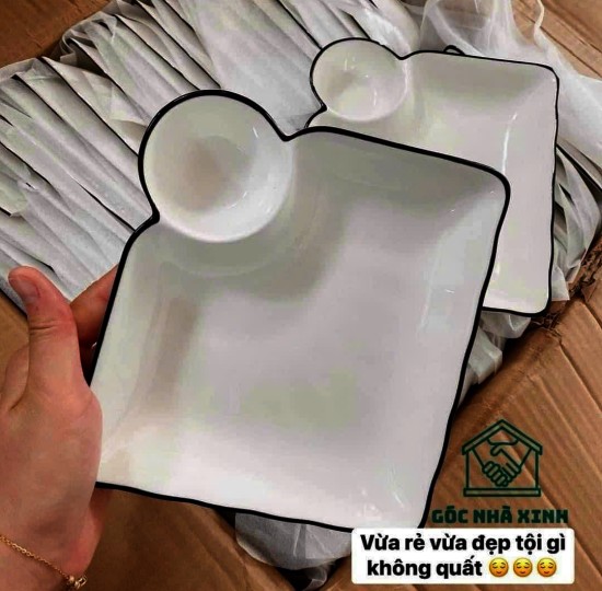 SET 10 CÁI DĨA VUÔNG KÈM BÁT CHẤM
