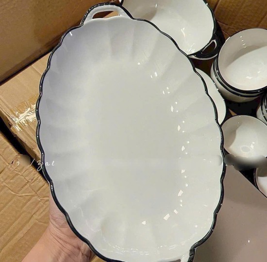 HỘP 5 CÁI DĨA XOÀI XOĂN 30CM VIỀN ĐEN